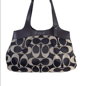 Coach Lexi Black & Gray Signature Jacquard Leather
